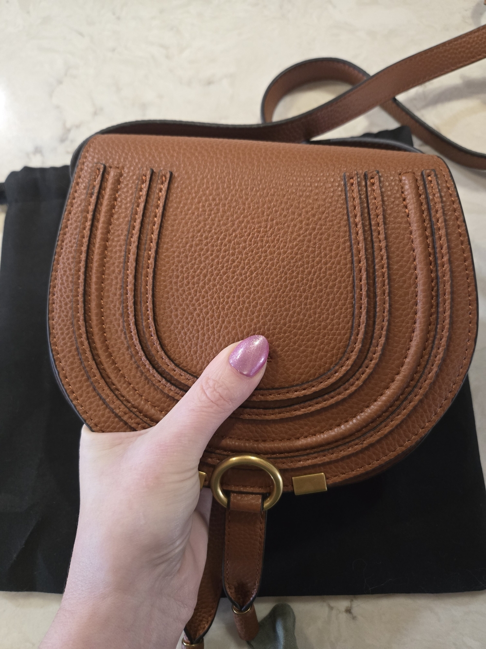 Chic Brown Leather Saddle Crossbody Bag